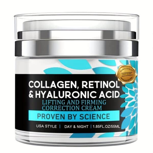 Creme Facial com Colágeno, Retinol e Ácido Hialurônico, Hidratante Completo para Firmeza e Hidratação Profunda