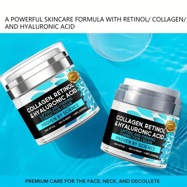 Creme Facial com Colágeno, Retinol e Ácido Hialurônico, Hidratante Completo para Firmeza e Hidratação Profunda - Image 6