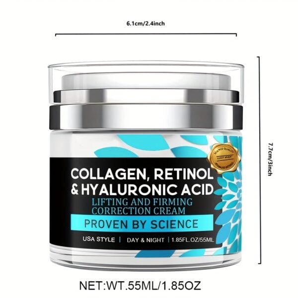Creme Facial com Colágeno, Retinol e Ácido Hialurônico, Hidratante Completo para Firmeza e Hidratação Profunda - Image 5