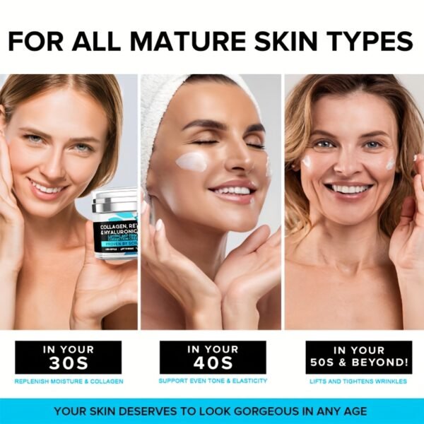 Creme Facial com Colágeno, Retinol e Ácido Hialurônico, Hidratante Completo para Firmeza e Hidratação Profunda - Image 4